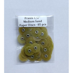 Polishing and finishing Discs and Mandrels & Praxis 3/8" Medium sand Paper Discs - 85 pcs.
