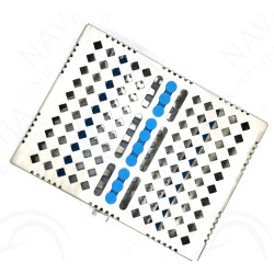 Steel Cassettes for Hand Instruments & Light Blue Sterilizing Cassette (10 Instruments)
