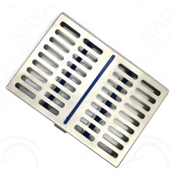 Steel Cassettes for Hand Instruments & Light Blue Sterilizing Cassette (10 Instruments)