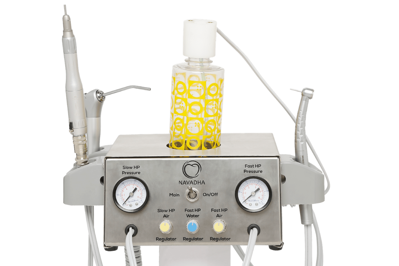 Portable Table Top Dental Delivery Unit & 1 Fast + 1 Slow Hand Piece Connection
