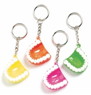 Gifts for Good Dental Checkups Neon Denture Keychains